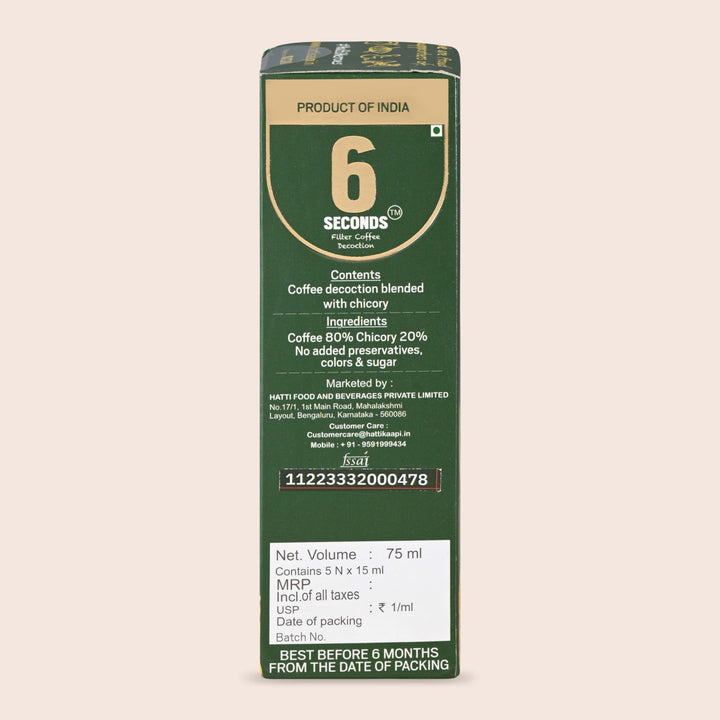 6 Seconds Filter Coffee Decoction-Pack Of 5